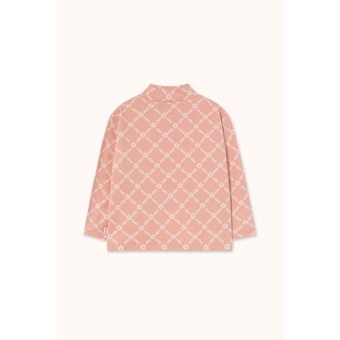 Tiny Cottons Wild Rose Flower Grid Rib Mockneck