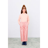 Tiny Cottons Wild Rose Flower Grid Rib Mockneck