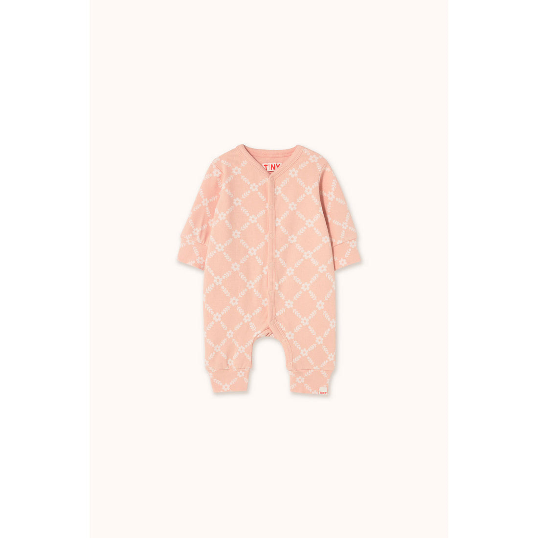 Tiny Cottons Wild Rose Flower Grid Rib One-Piece