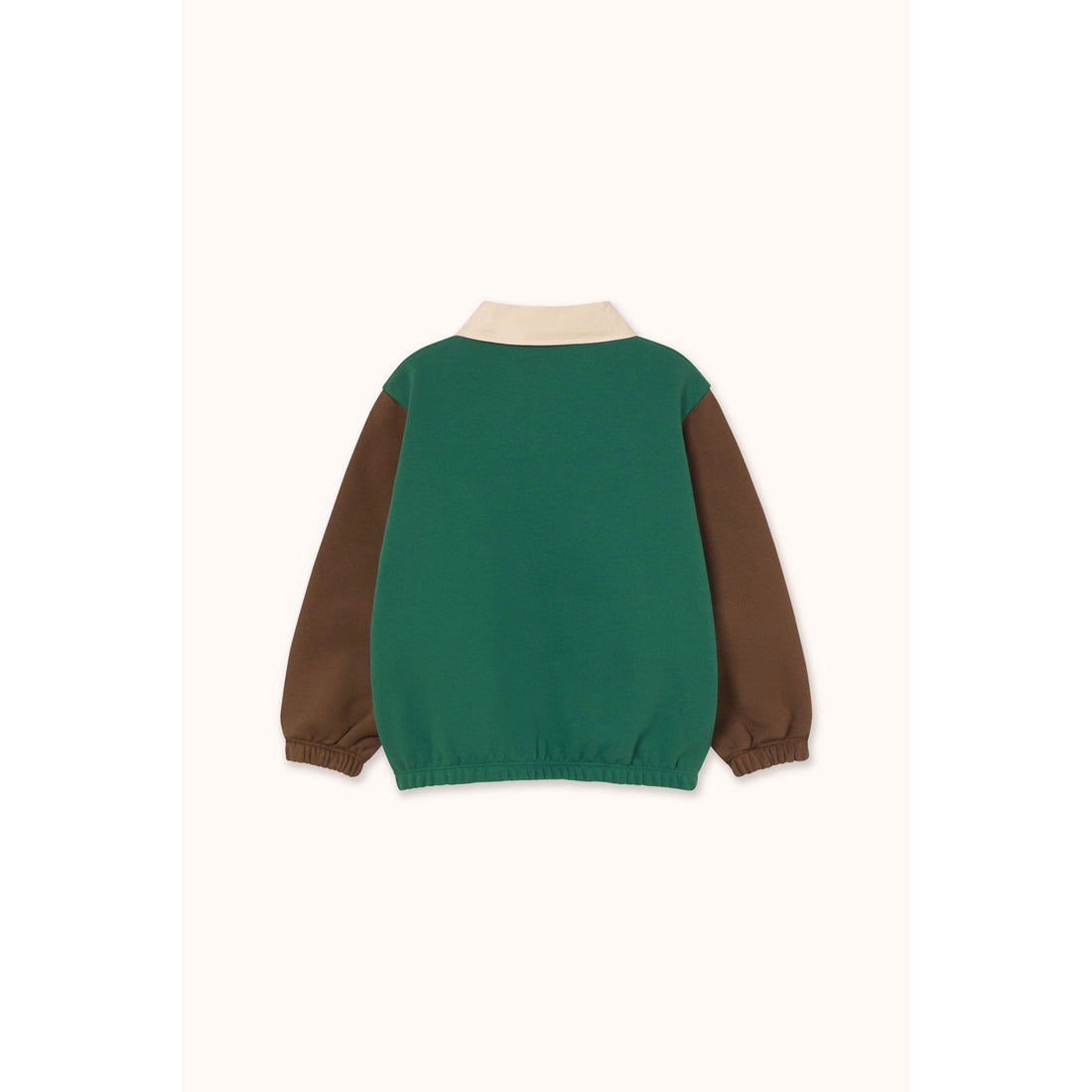 Tiny Cottons Dark Green Color Block Polo Sleeve Tee