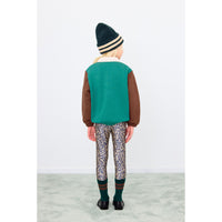 Tiny Cottons Dark Green Color Block Polo Sleeve Tee