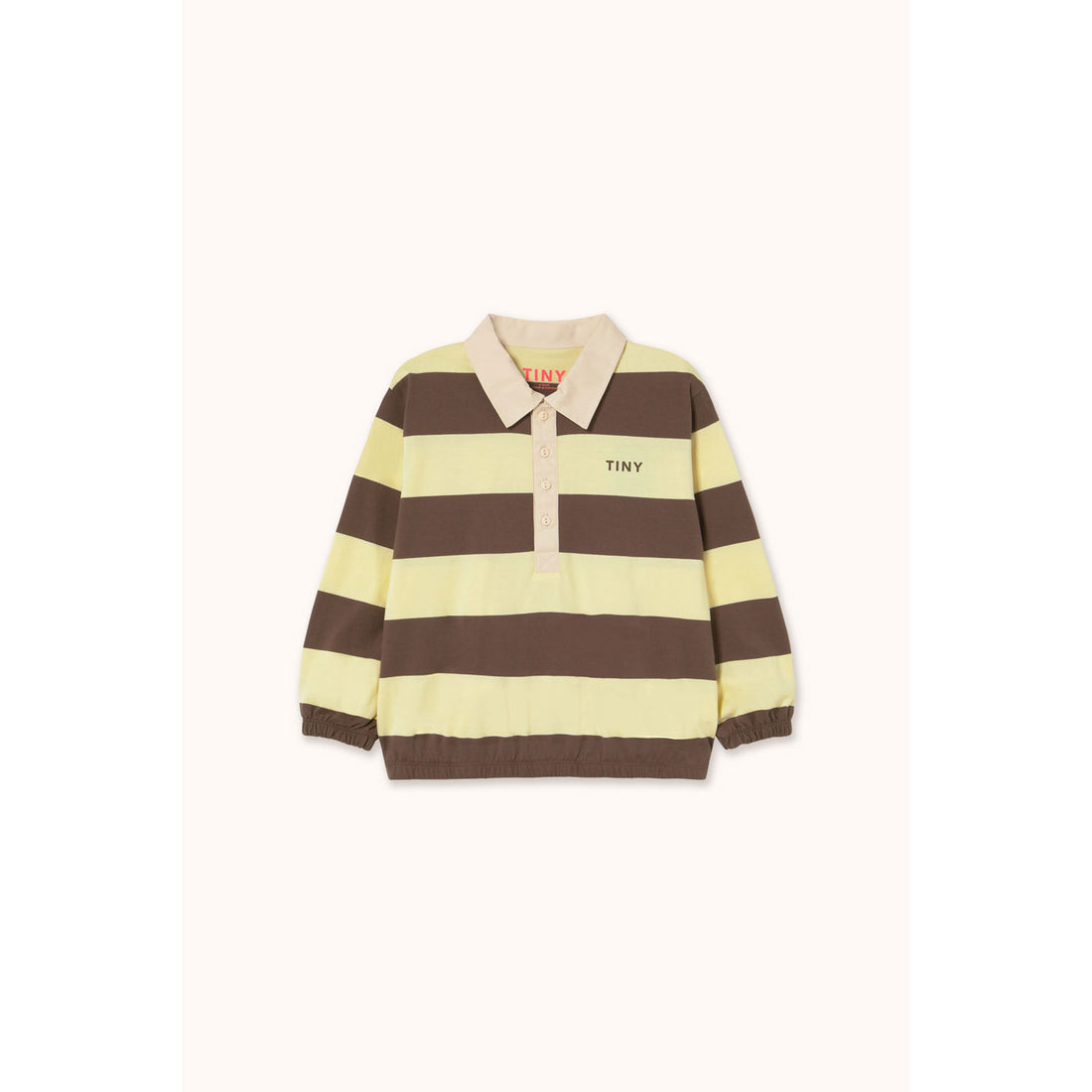 Tiny Cottons Dusty Yellow Stripes Polo Sleeve Tee
