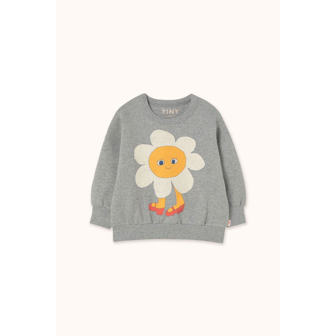 Tiny Cottons Medium Grey Heather Flower Graphic Sweatshirt