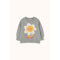 Tiny Cottons Medium Grey Heather Flower Graphic Sweatshirt