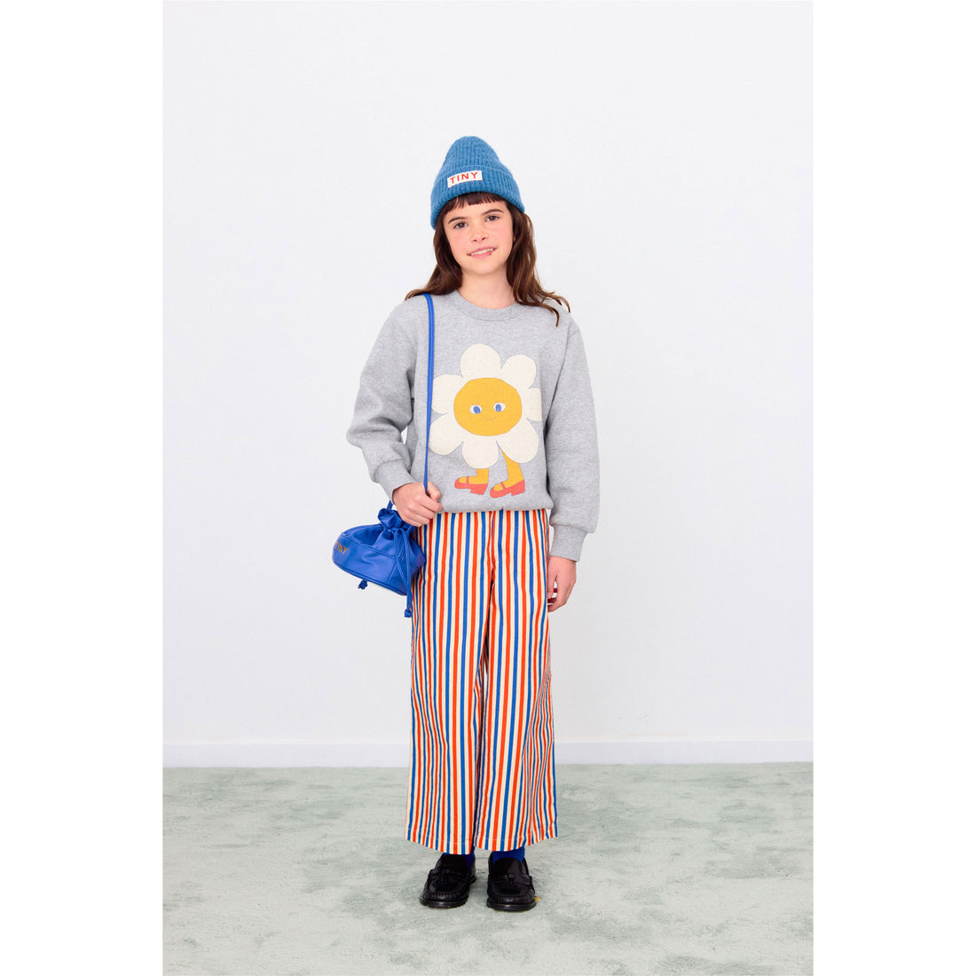 Tiny Cottons Medium Grey Heather Flower Graphic Sweatshirt