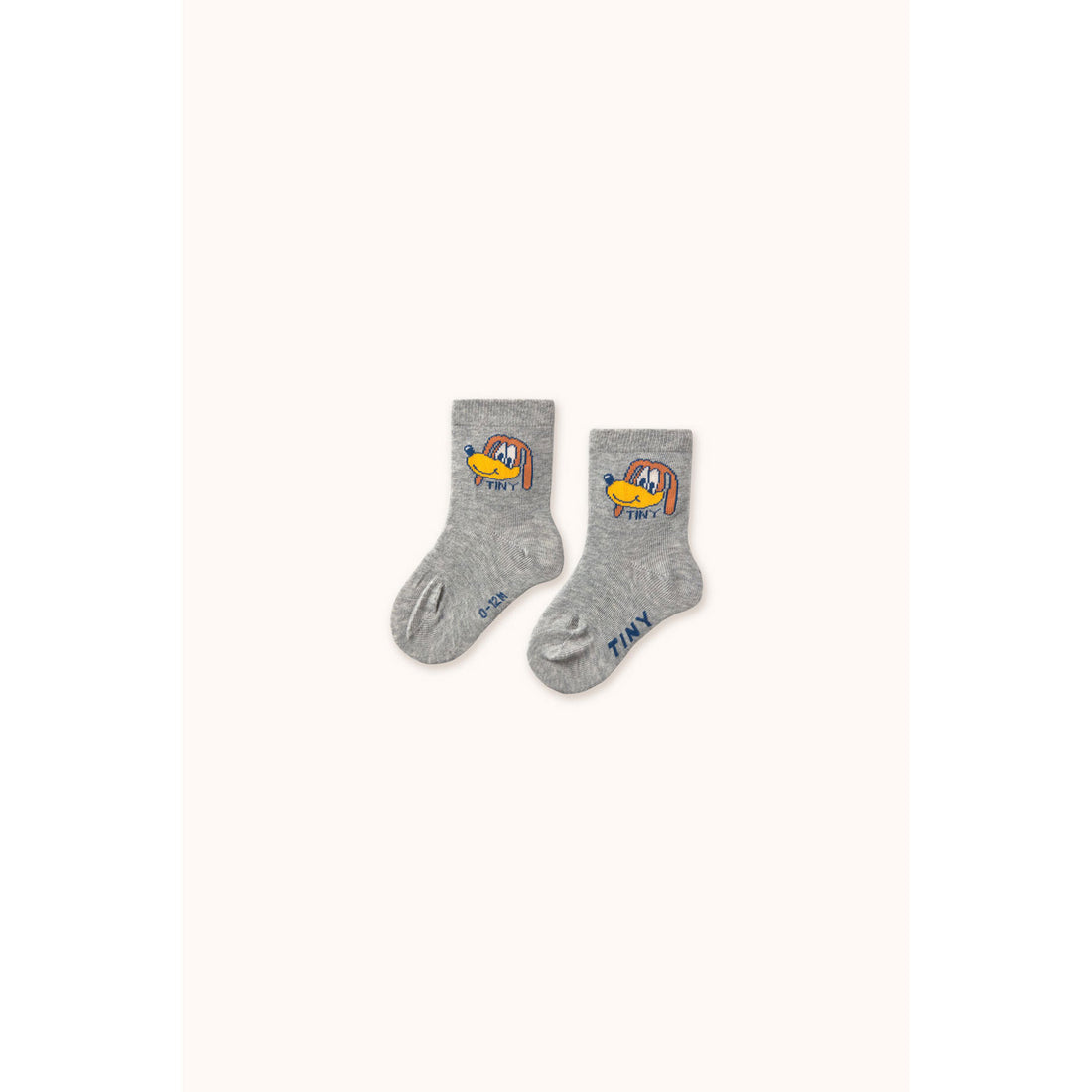 Tiny Cottons Medium Grey Heather Dog Medium Baby Socks