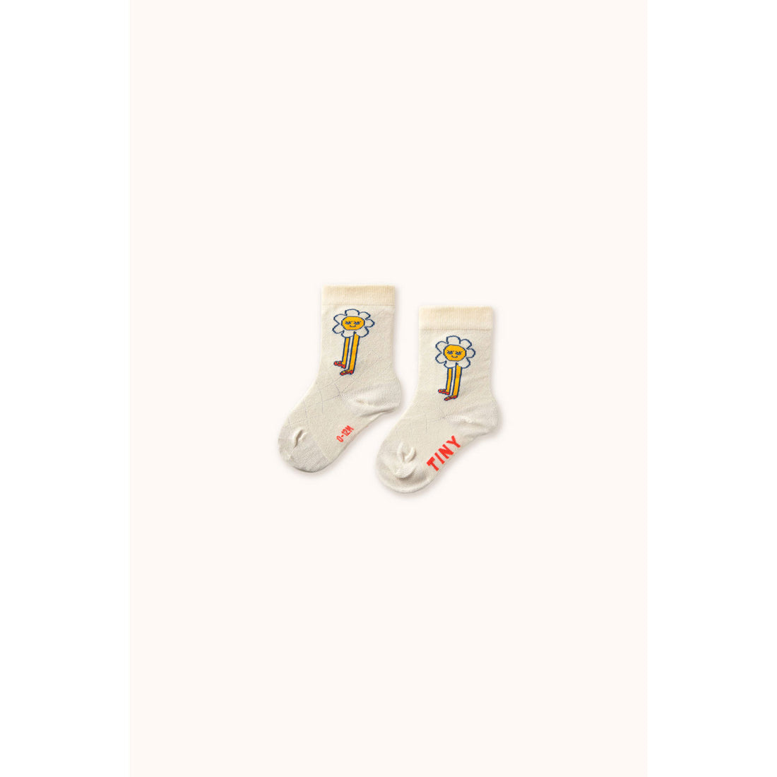 Tiny Cottons Light Cream Daisies Medium Height Baby Socks