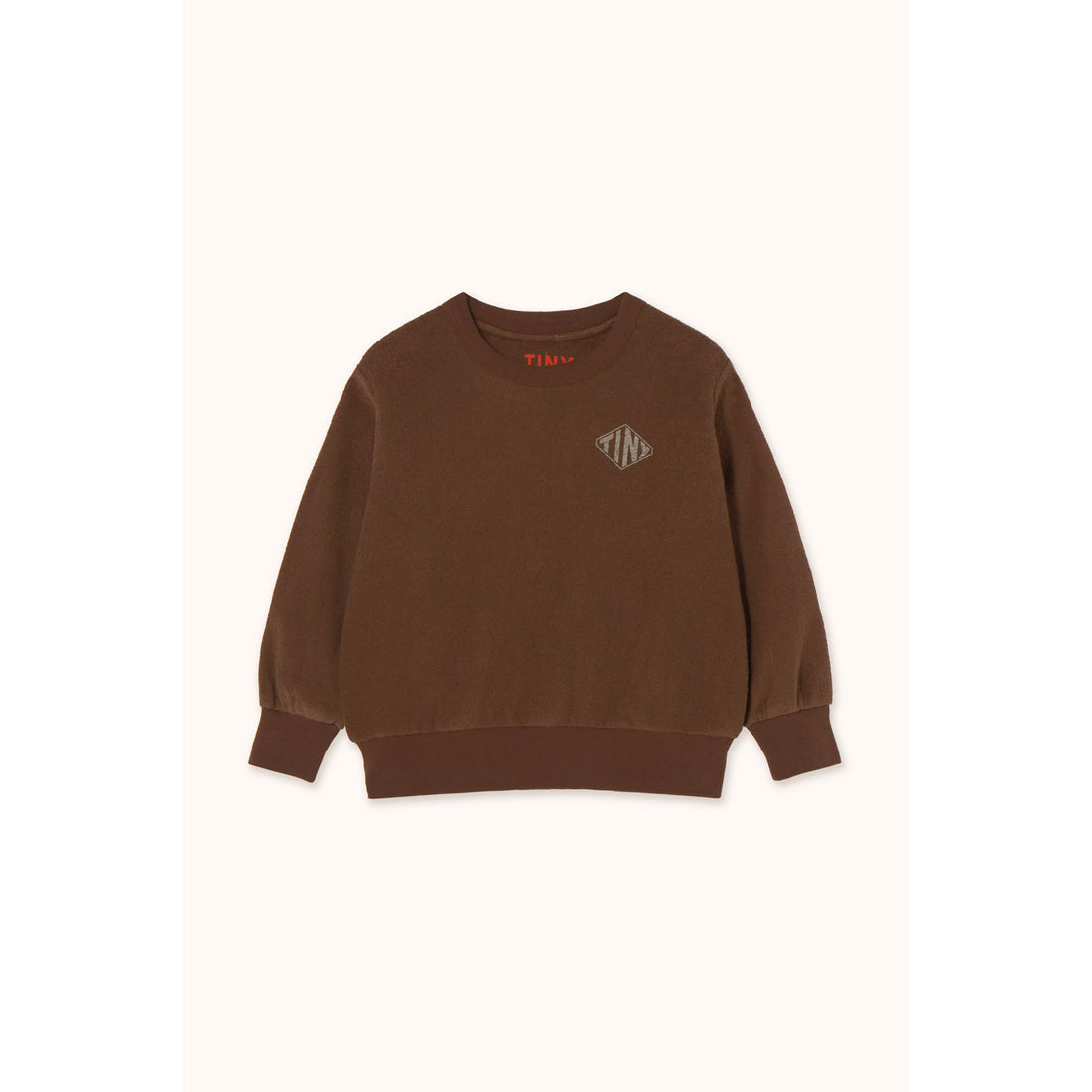 Tiny Cottons Dark Brown Diamond Graphic Towel Sweatshirt