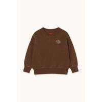 Tiny Cottons Dark Brown Diamond Graphic Towel Sweatshirt