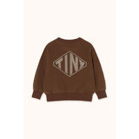 Tiny Cottons Dark Brown Diamond Graphic Towel Sweatshirt