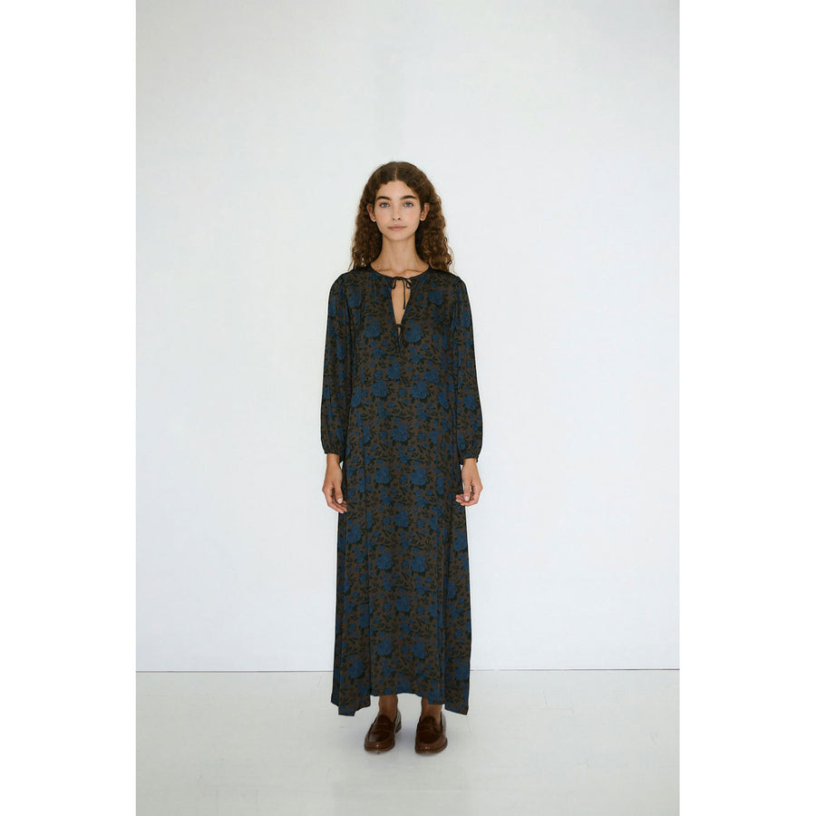 The Tiny Big Sister Dark Brown Roses Womens Midi Dress