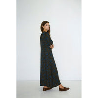 The Tiny Big Sister Dark Brown Roses Womens Midi Dress