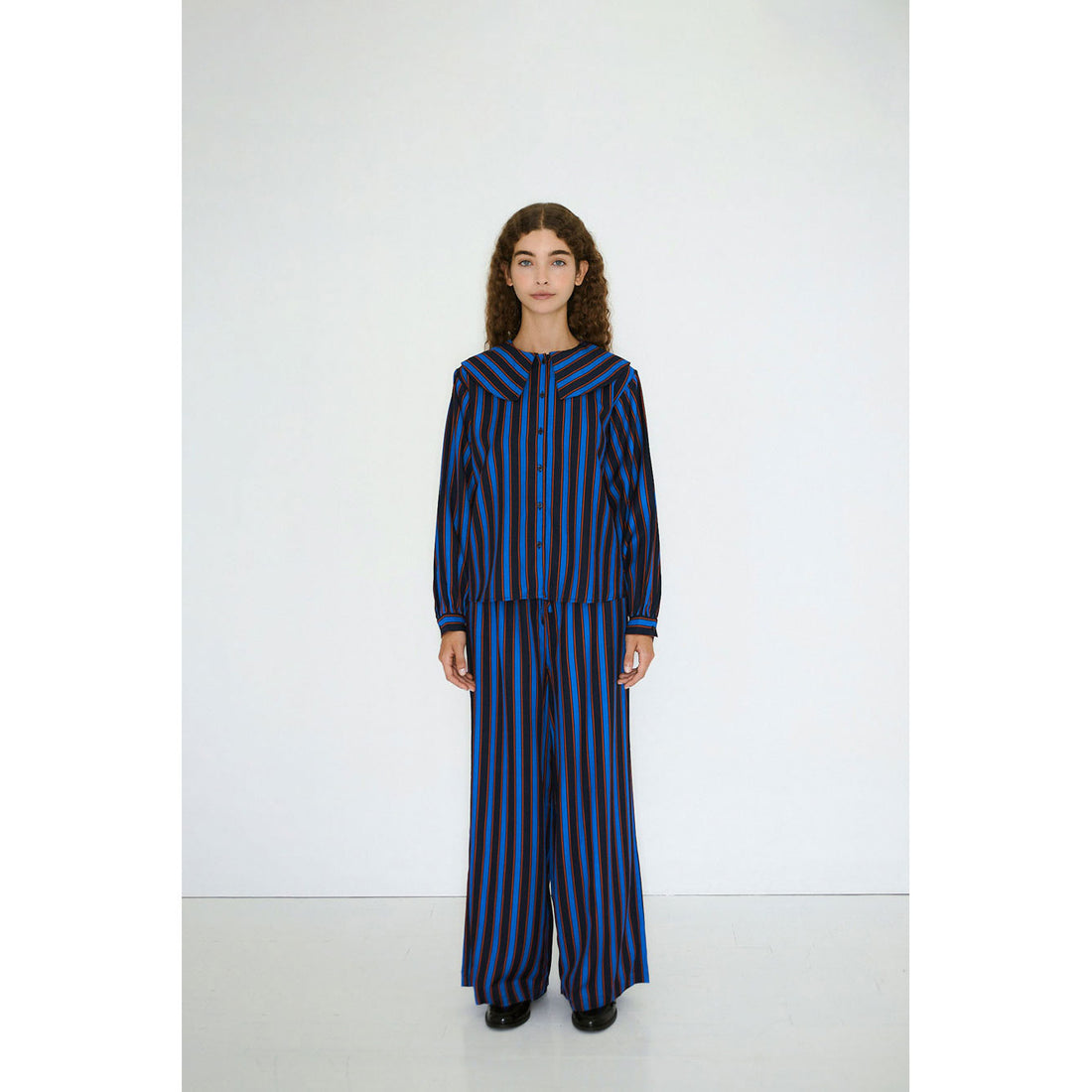 The Tiny Big Sister Navy Striped Womens Blouse