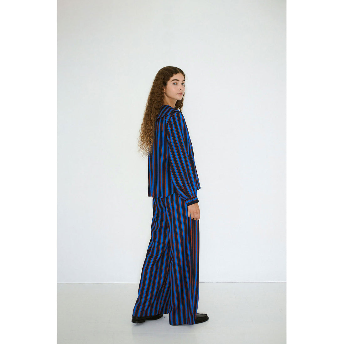 The Tiny Big Sister Navy Striped Womens Blouse