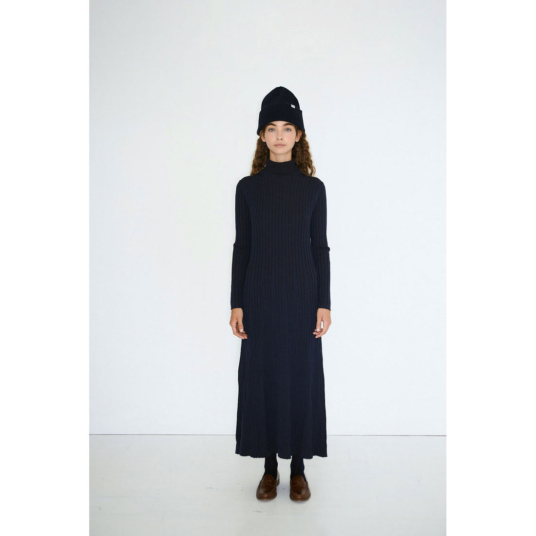 The Tiny Big Sister Navy Turtleneck Womens Dress