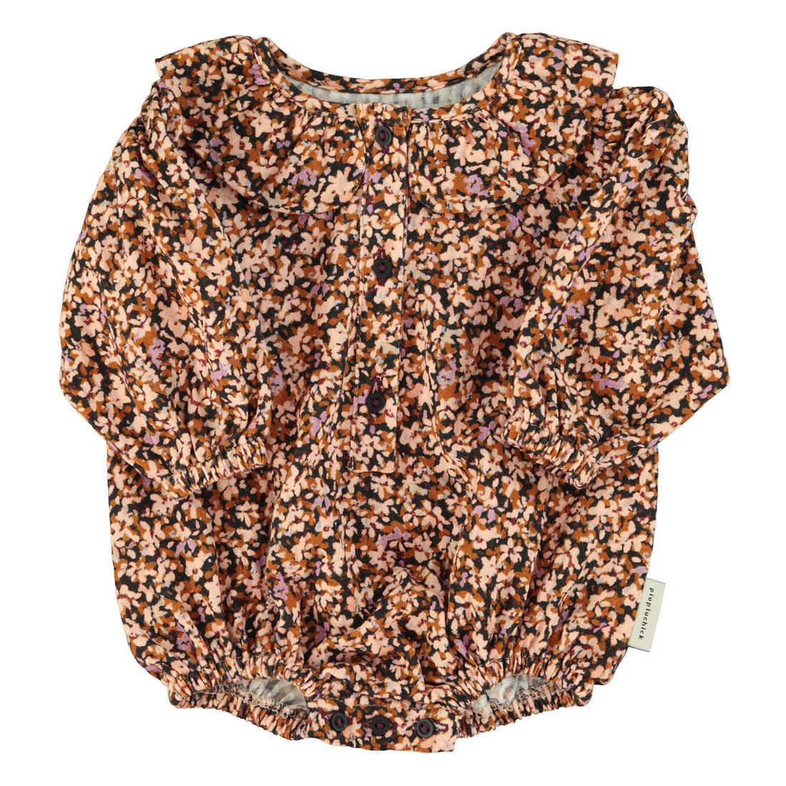 Piupiuchick Light Pink/Brown Flowers Romper