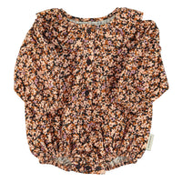 Piupiuchick Light Pink/Brown Flowers Romper