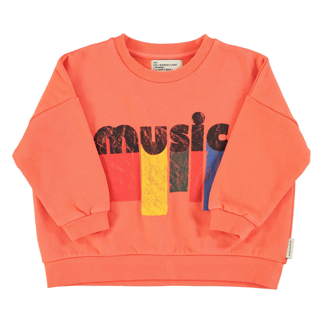 Piupiuchick Orange Music Print Sweatshirt
