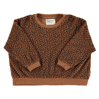 Piupiuchick Brown Animal Print Terry Sweatshirt