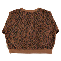 Piupiuchick Brown Animal Print Terry Sweatshirt
