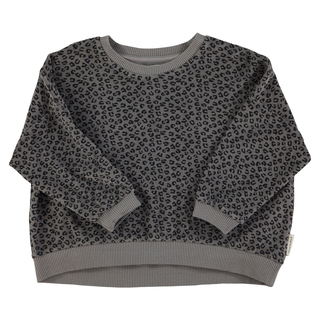 Piupiuchick Grey Animal Print Terry Sweatshirt