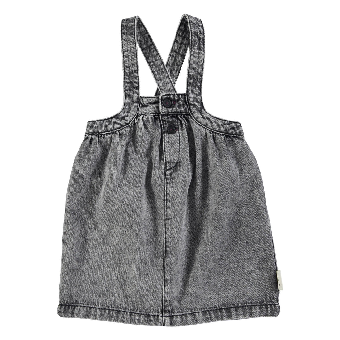 Piupiuchick Faded Black Denim Short Strap Dress