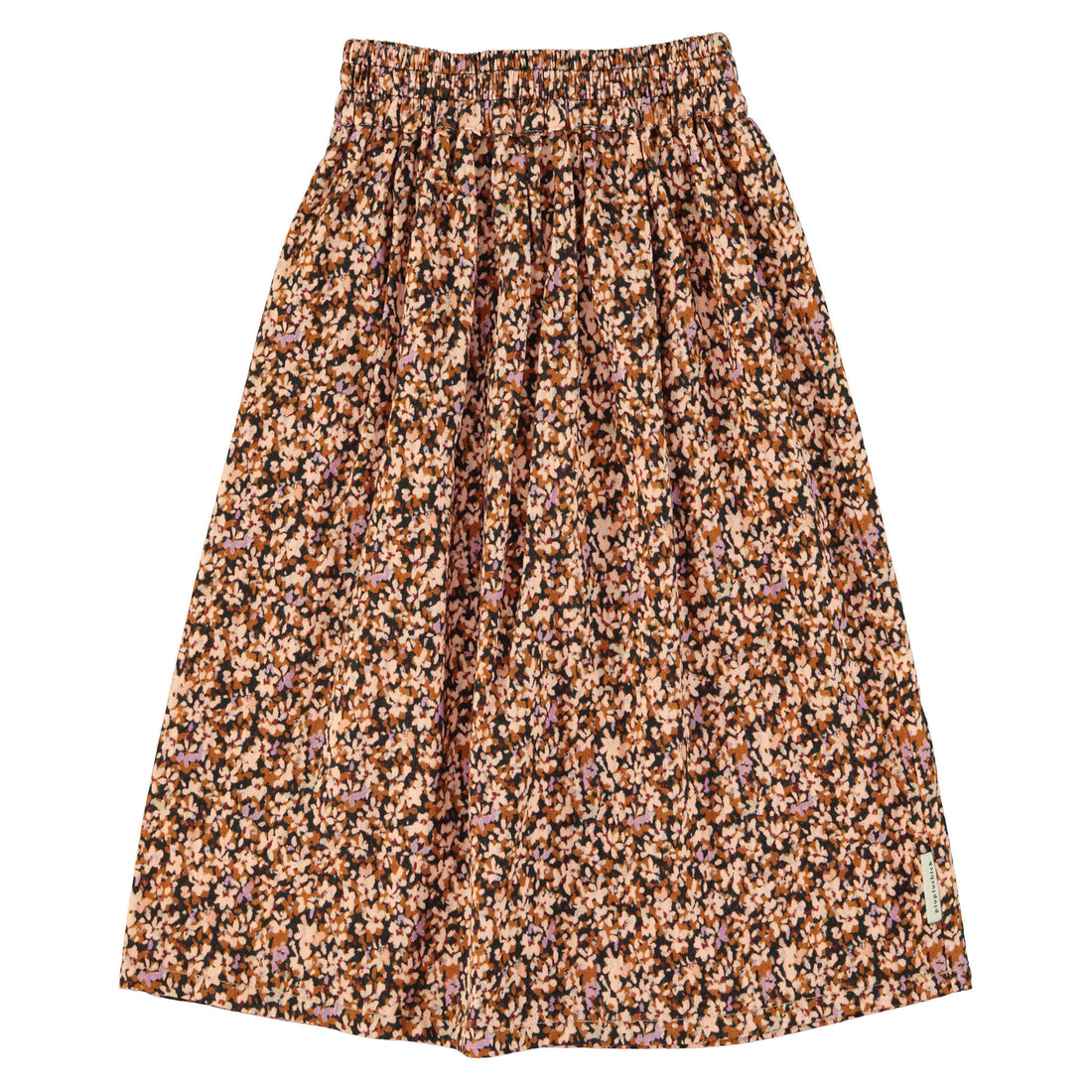 Piupiuchick Light Pink/Brown Flowers Long Skirt