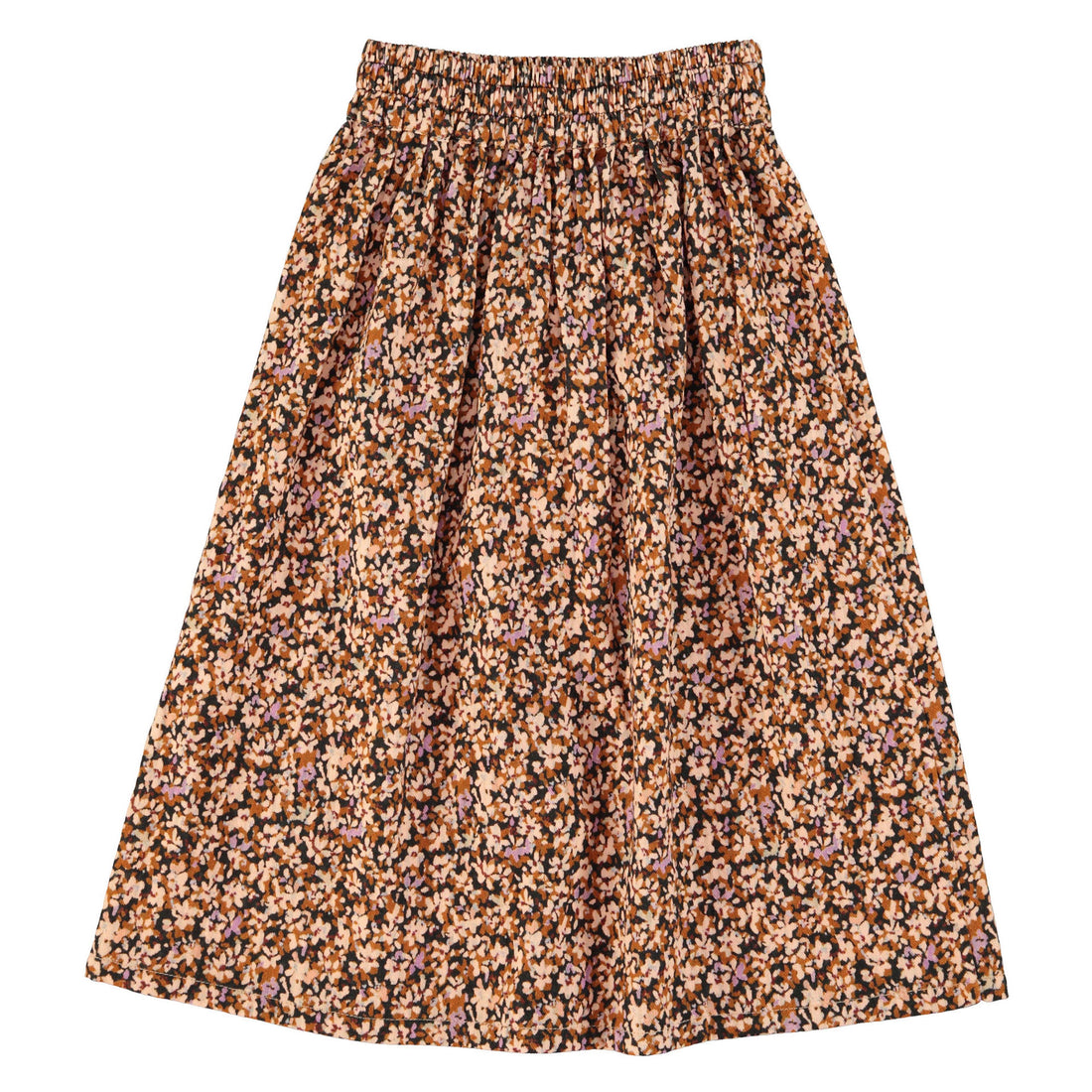 Piupiuchick Light Pink/Brown Flowers Long Skirt