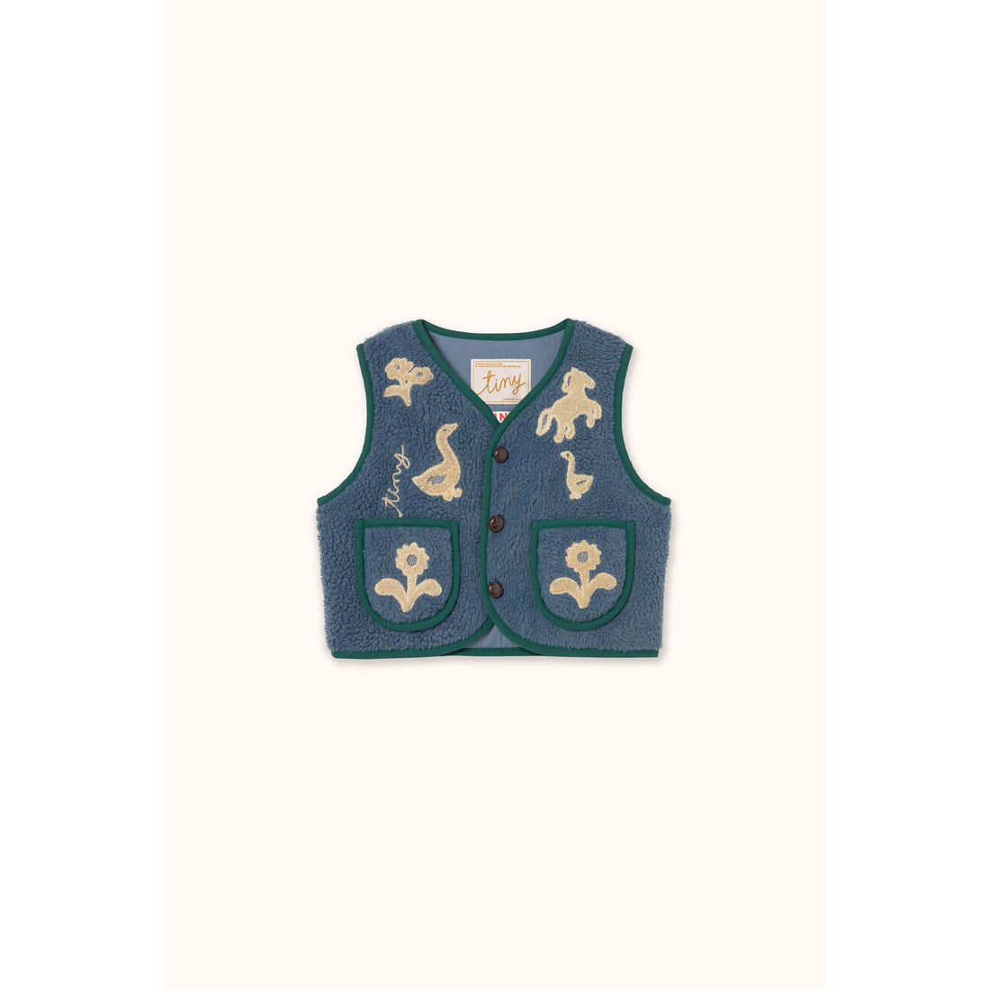 Tiny Cottons Stone Sherpa Vest