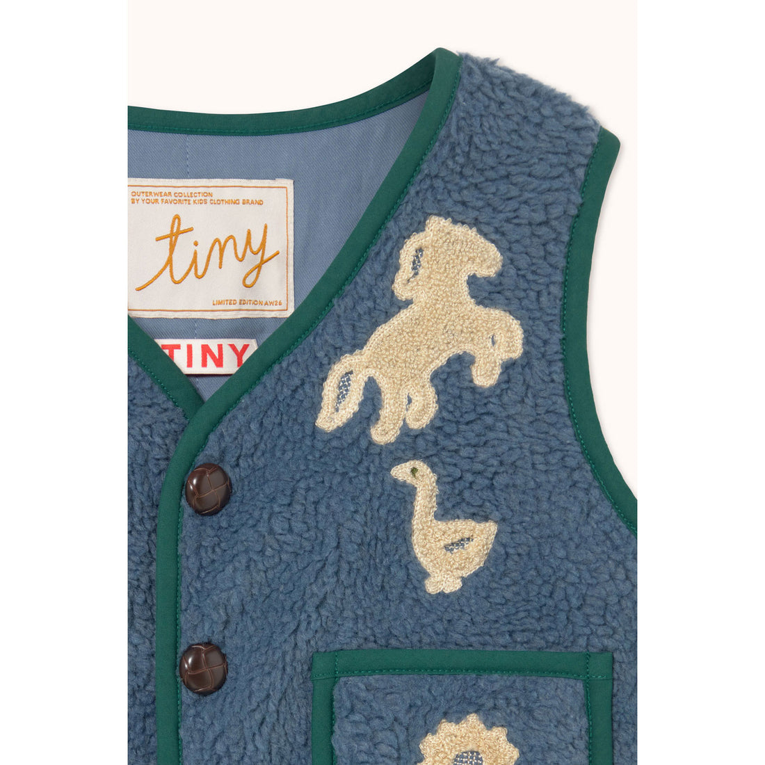 Tiny Cottons Stone Sherpa Vest