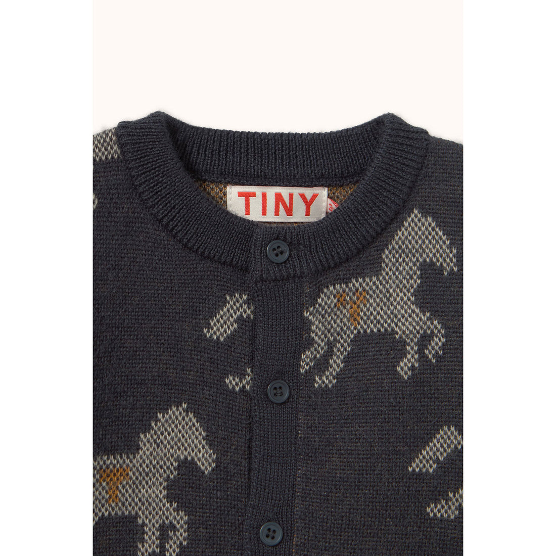 Tiny Cottons Ink Blue Horses Baby Cardigan