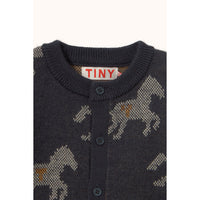 Tiny Cottons Ink Blue Horses Baby Cardigan
