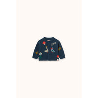 Tiny Cottons Ink Blue Winter Pond Baby Cardigan