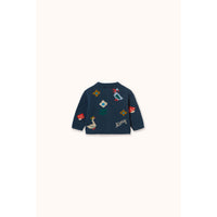 Tiny Cottons Ink Blue Winter Pond Baby Cardigan