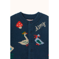 Tiny Cottons Ink Blue Winter Pond Baby Cardigan