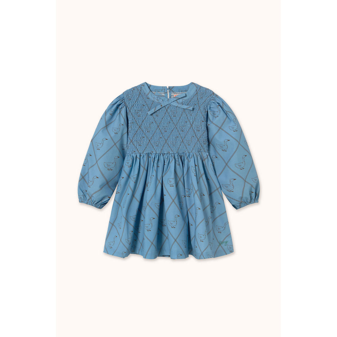 Tiny Cottons Blue Geese Poplin Dress