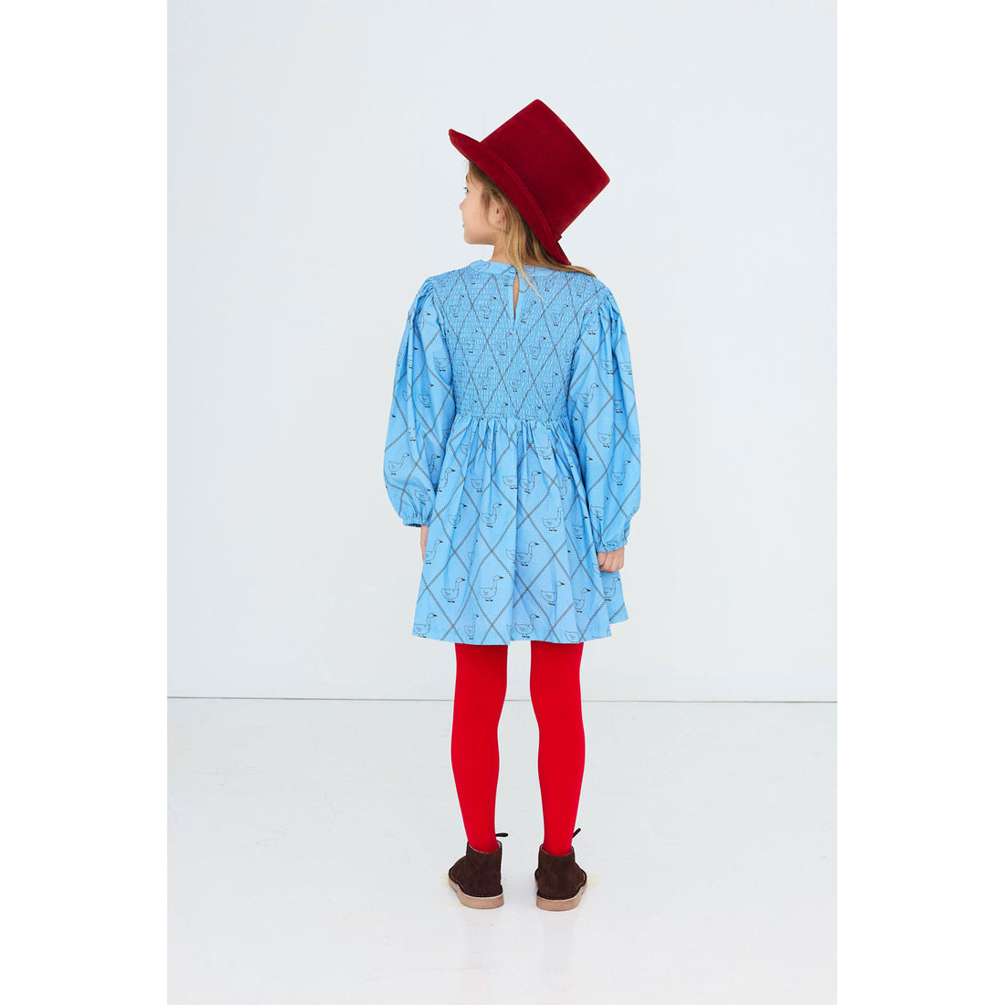 Tiny Cottons Blue Geese Poplin Dress