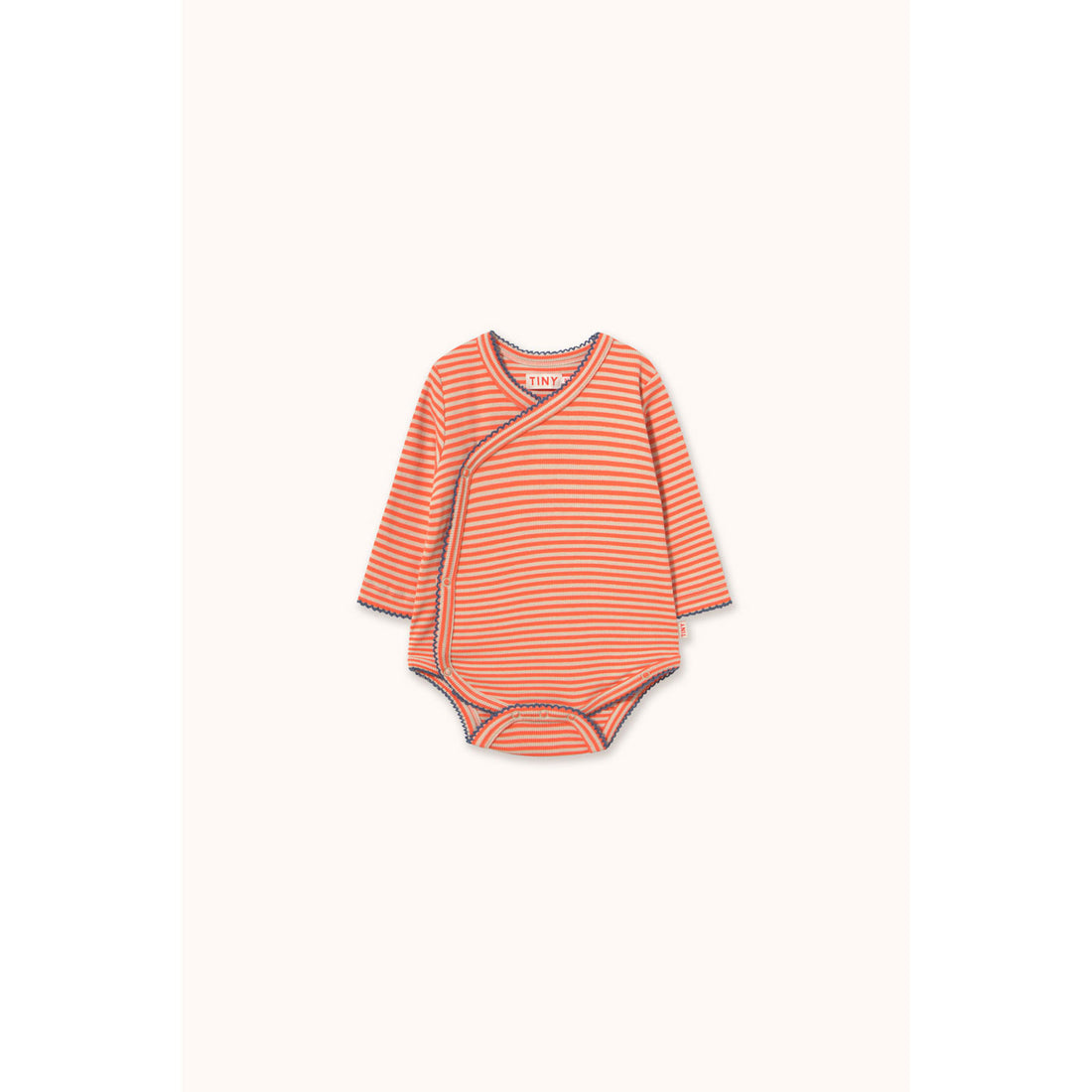 Tiny Cottons Summer Red Stripes Rib Crossed Bodysuit