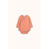 Tiny Cottons Summer Red Stripes Rib Crossed Bodysuit