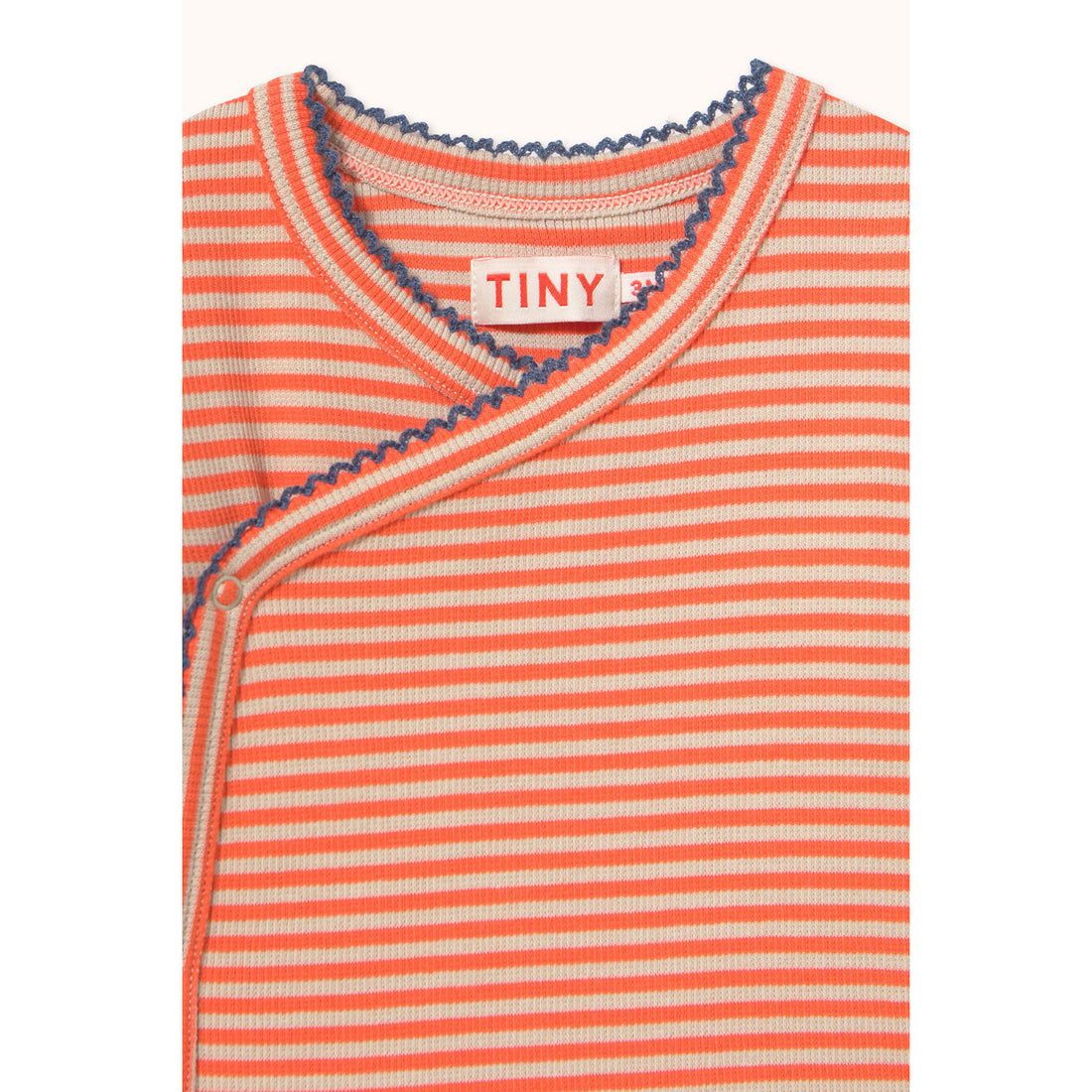 Tiny Cottons Summer Red Stripes Rib Crossed Bodysuit