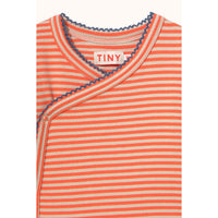 Tiny Cottons Summer Red Stripes Rib Crossed Bodysuit