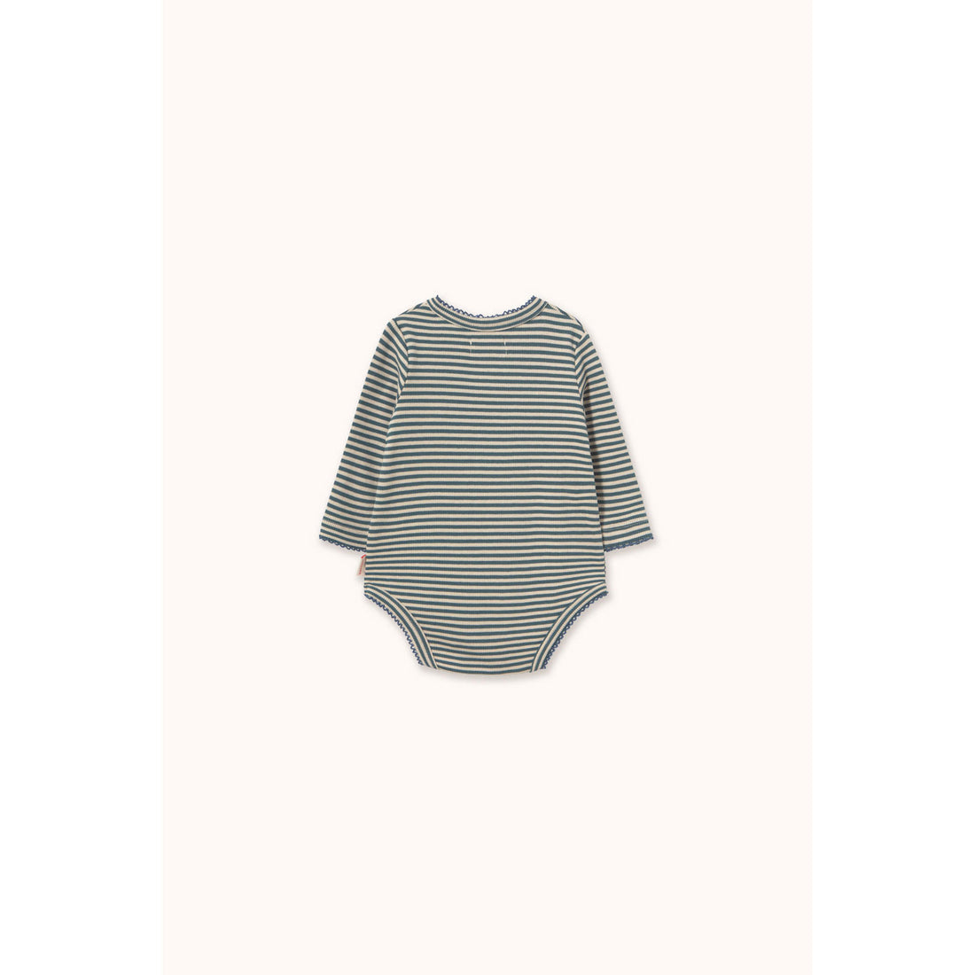 Tiny Cottons Stormy Blue Stripes Rib Crossed Bodysuit