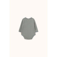 Tiny Cottons Stormy Blue Stripes Rib Crossed Bodysuit
