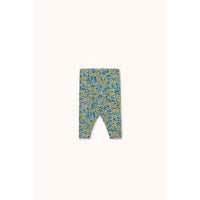 Tiny Cottons Washed Blue Flower Pattern Rib Baby Pant