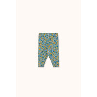 Tiny Cottons Washed Blue Flower Pattern Rib Baby Pant