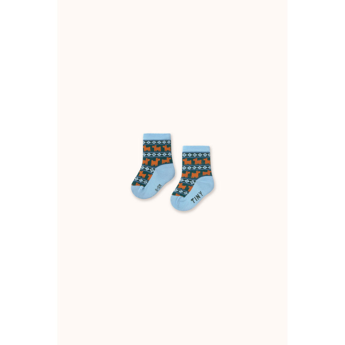 Tiny Cottons Denim Blue Tiny Dogs Medium Baby Socks