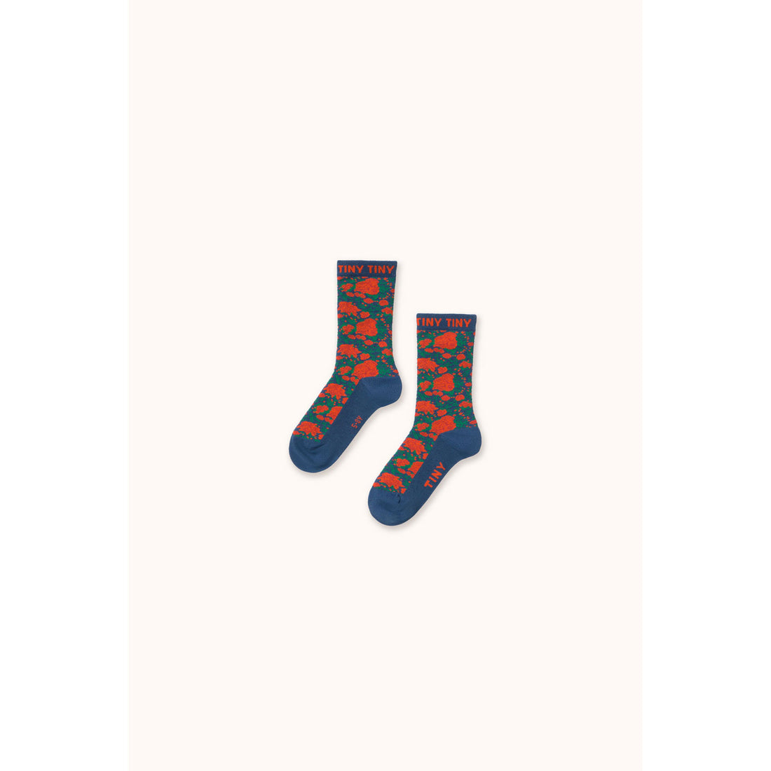 Tiny Cottons Light Navy Roses Medium Socks