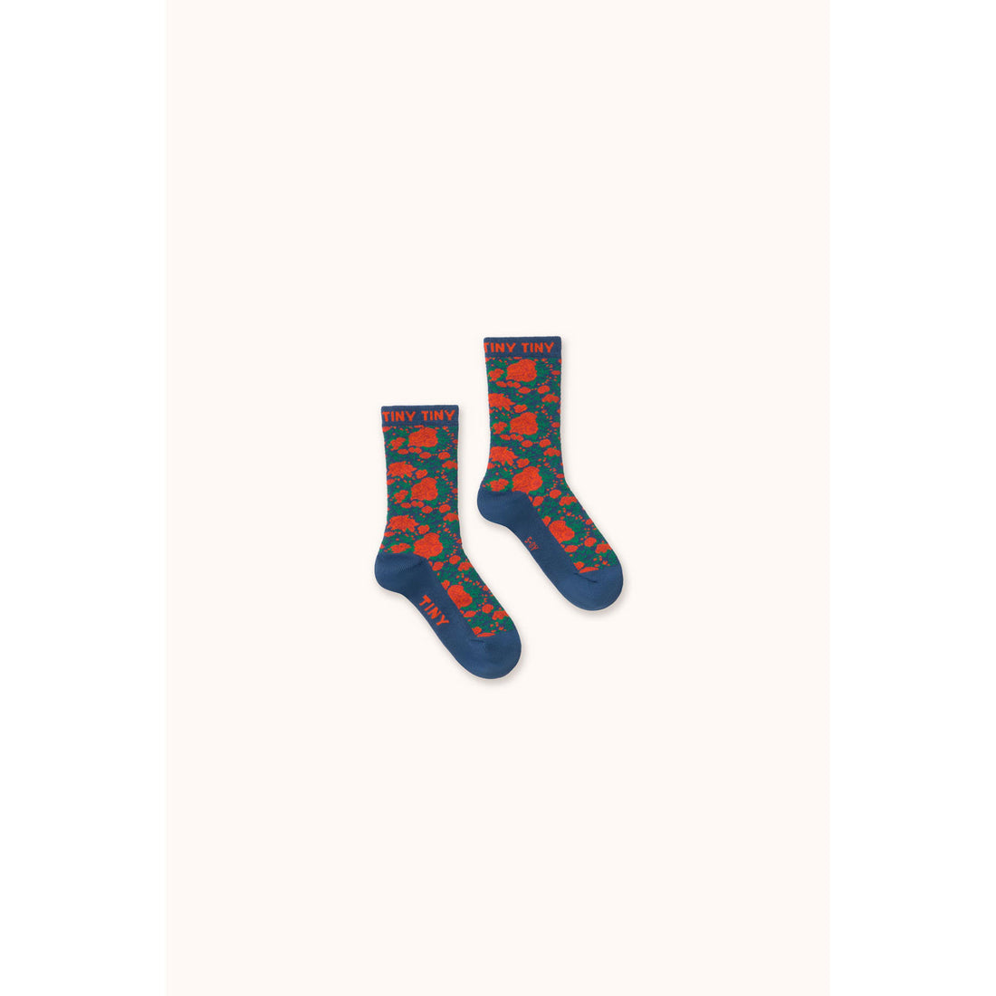 Tiny Cottons Light Navy Roses Medium Socks