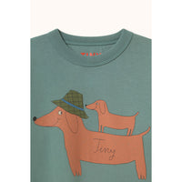 Tiny Cottons Teal Two Dogs Graphic Sweatshirt