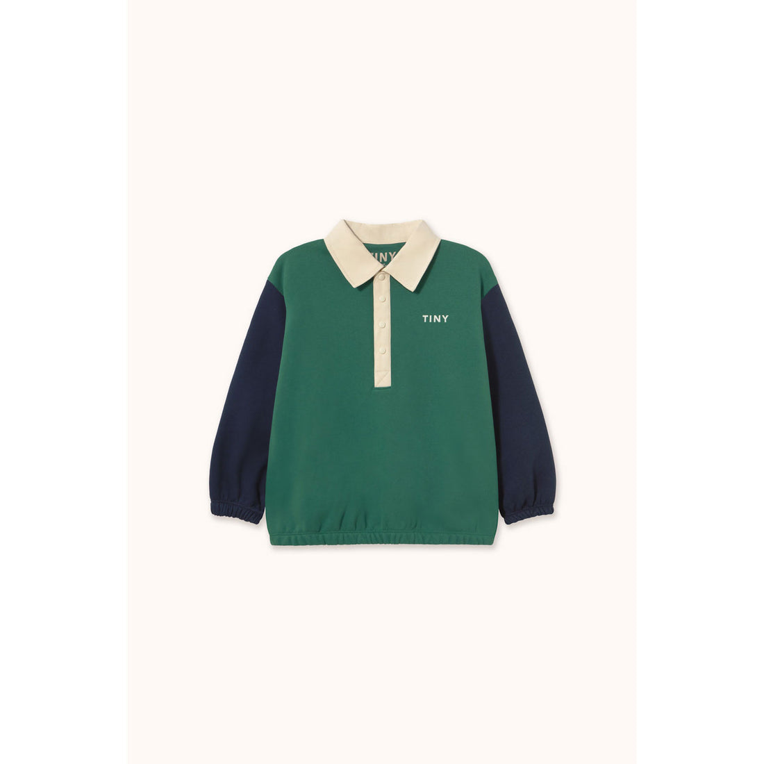 Tiny Cottons Dark Green Color Block Polo